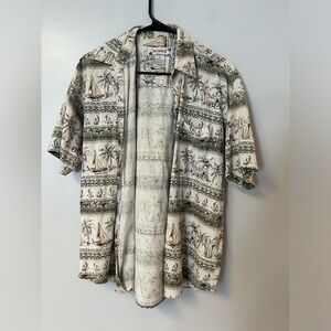 Summa classic silk blend short sleeve button down shirt